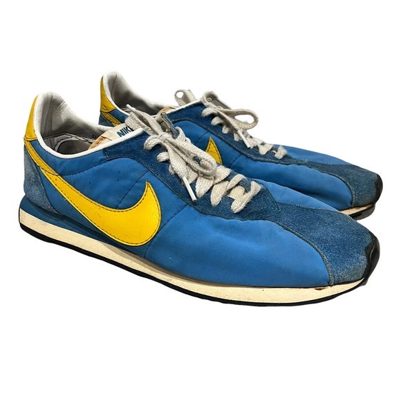 Nike Other - RARE! MENS Vintage Nike Waffle Trainer 1981 Blue &Yel Athletic Running Sneaker 9